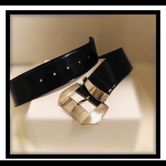 Gianni Versace Vintage black&silver leathe…